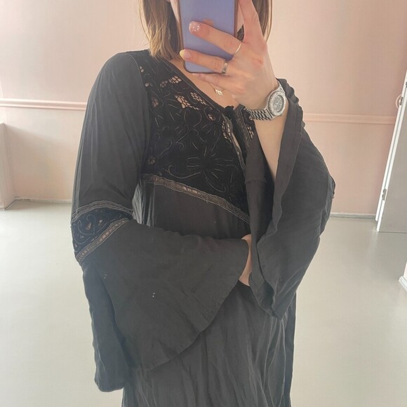 Cleobella Lace Cut out Bell Sleeve Boho Mini Dress Small - Picture 3 of 7